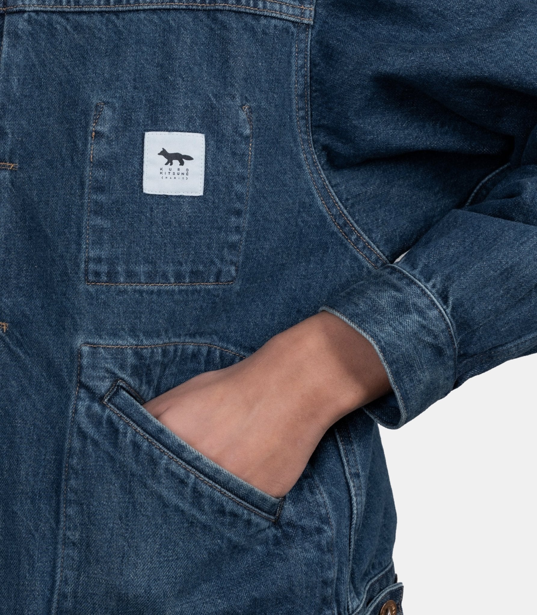 Veste en jean selvedge voyage x kuro - 990002-0518-S - Maison kitsuné