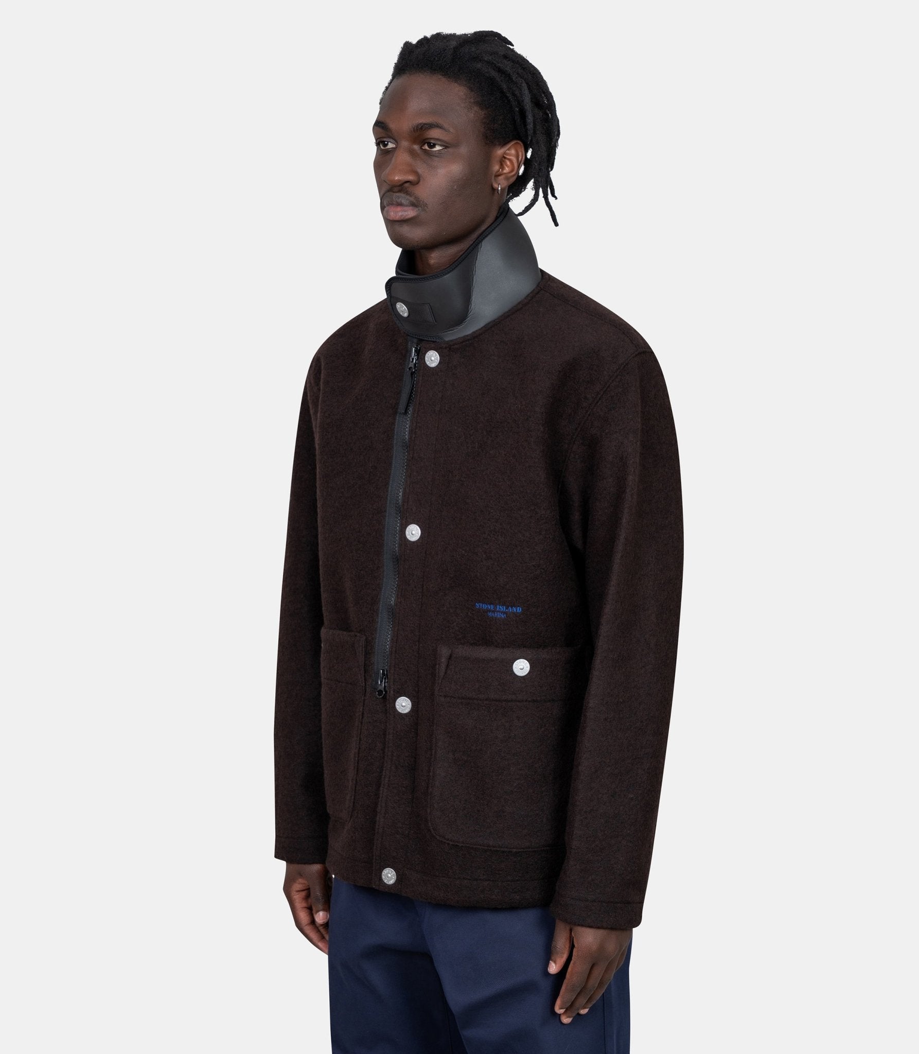 Veste marina avec col style cuba - K2S15Q100020S0X22 - V007B - M - Stone island