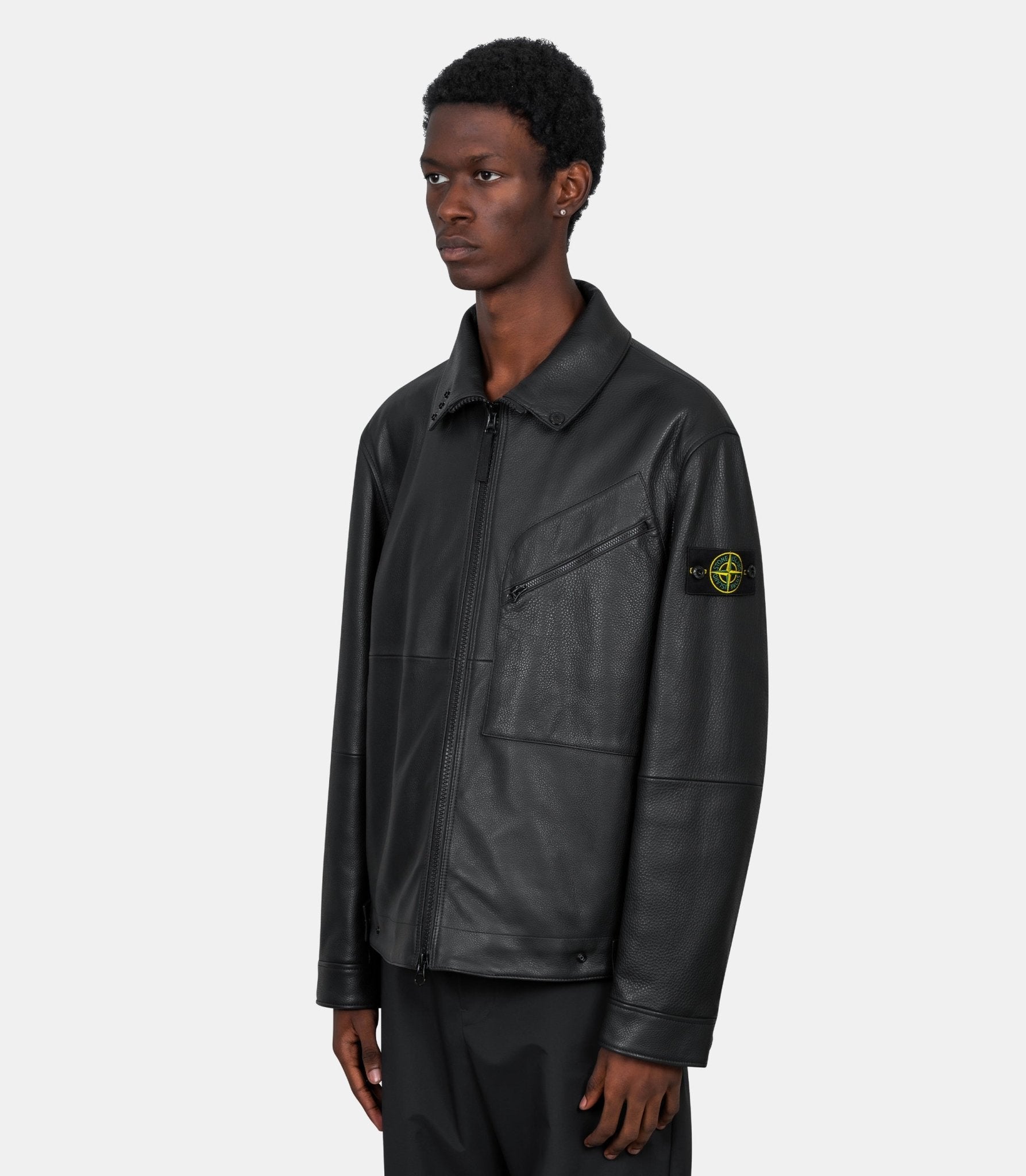 Veste matt grain leather - K2S150100002S0280 - V0029 - L - Stone island