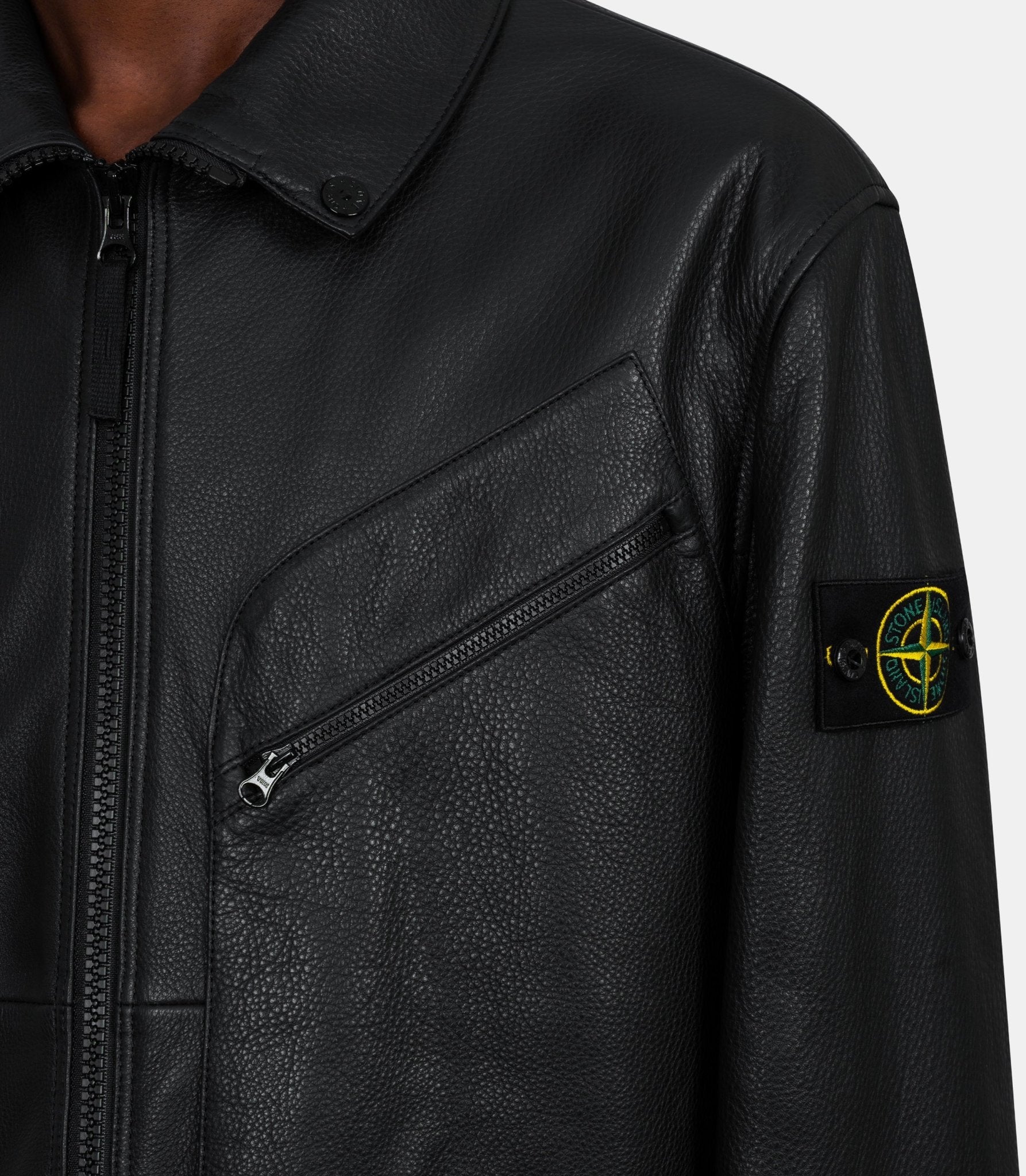 Veste matt grain leather - K2S150100002S0280 - V0029 - L - Stone island