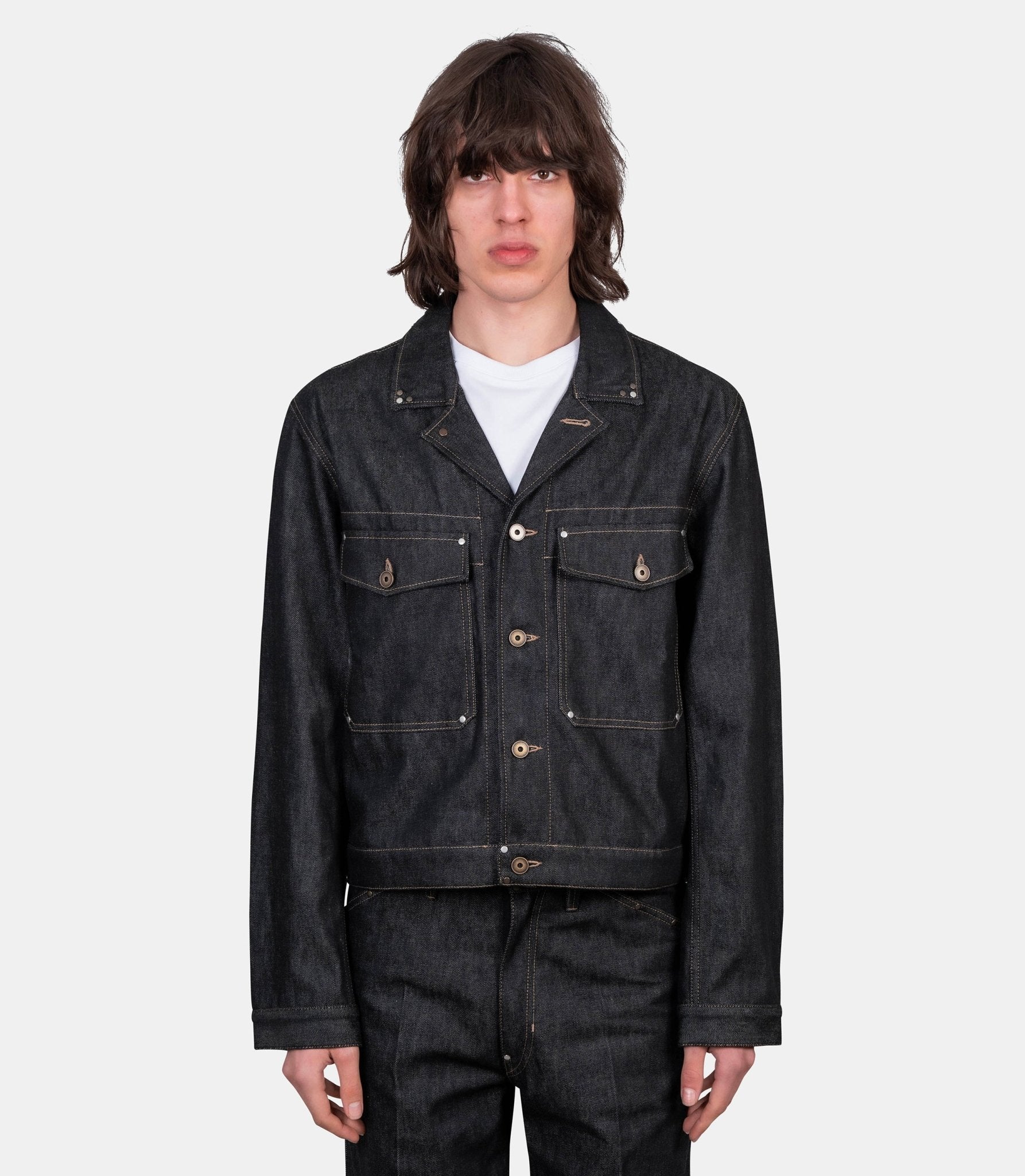 Veste trucker - OW1234-LD1061-BK965-46 - Lemaire