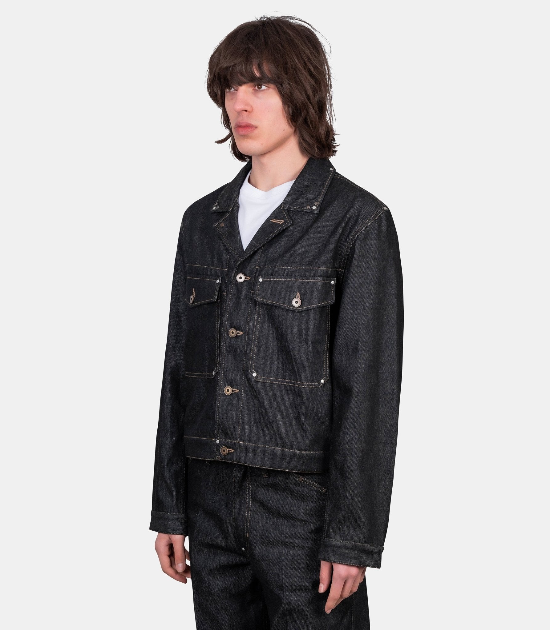 Veste trucker - OW1234-LD1061-BK965-46 - Lemaire