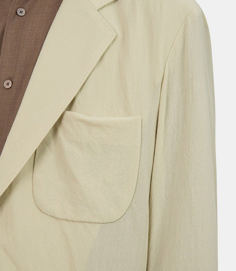 Veste viyella en laine torsadéeA23SJ01WV - IVORYYELLOW - SS23 - 3Auralee