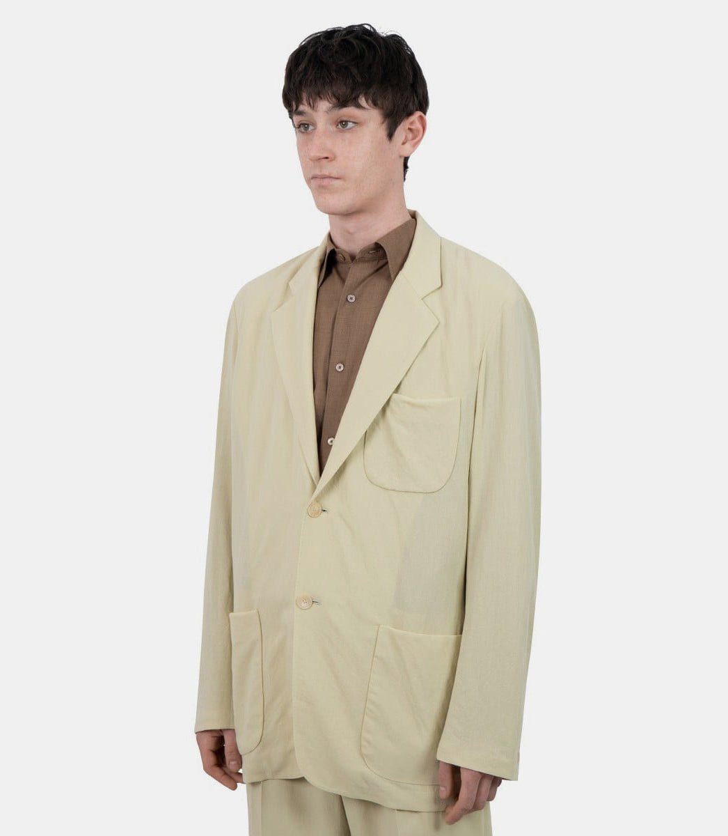 Veste viyella en laine torsadéeA23SJ01WV - IVORYYELLOW - SS23 - 3Auralee
