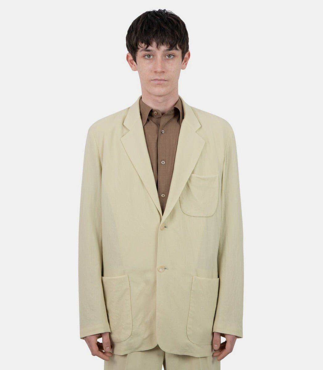 Veste viyella en laine torsadéeA23SJ01WV - IVORYYELLOW - SS23 - 3Auralee