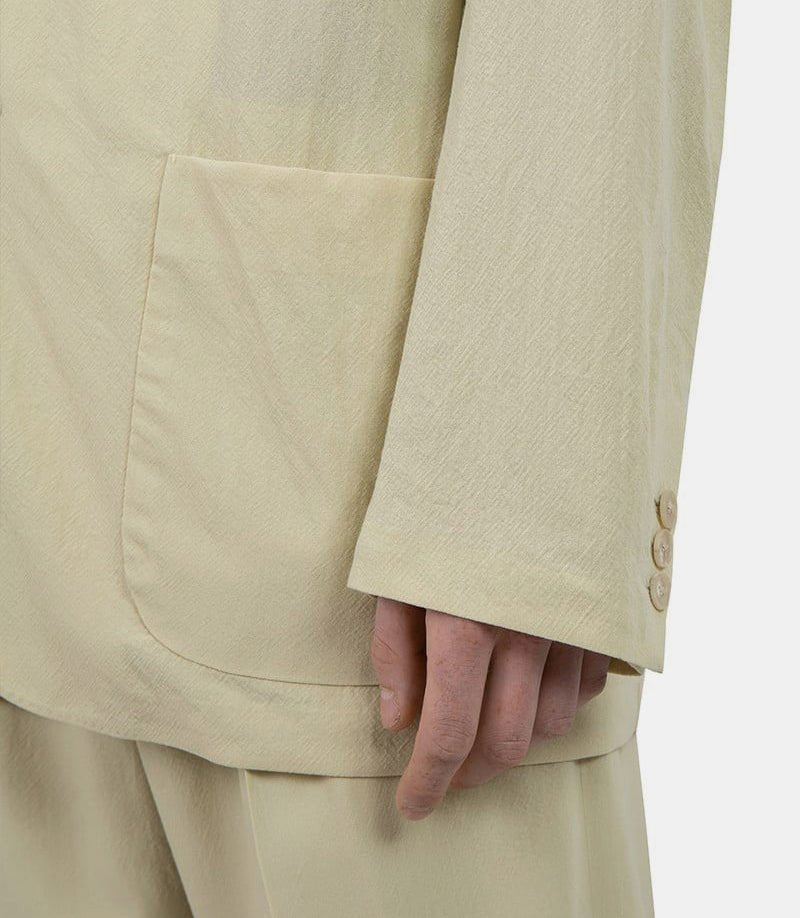 Veste viyella en laine torsadéeA23SJ01WV - IVORYYELLOW - SS23 - 3Auralee
