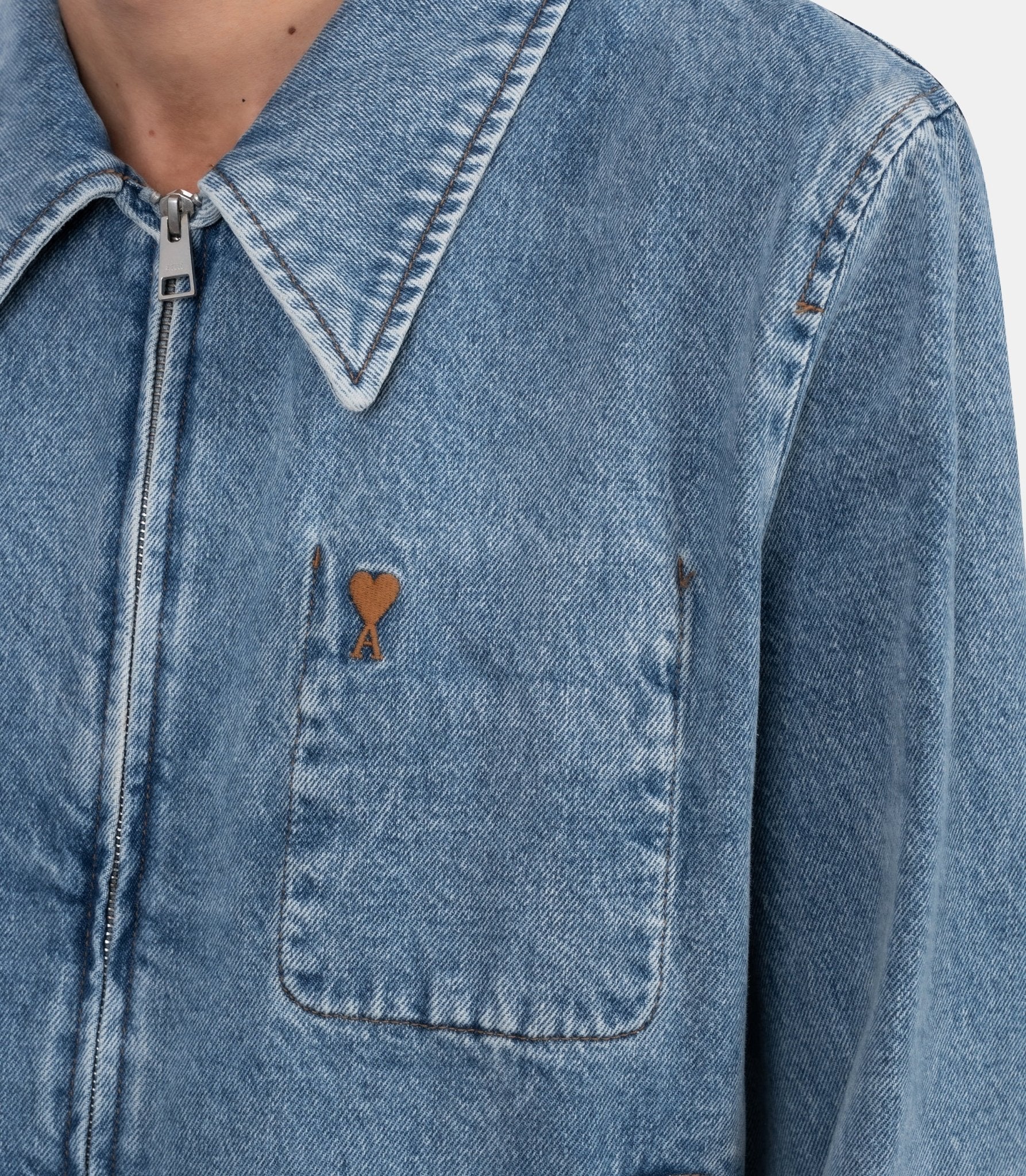 Veste zippée ami de coeur contrastée - HJK835.DE0046.480-S - Ami paris