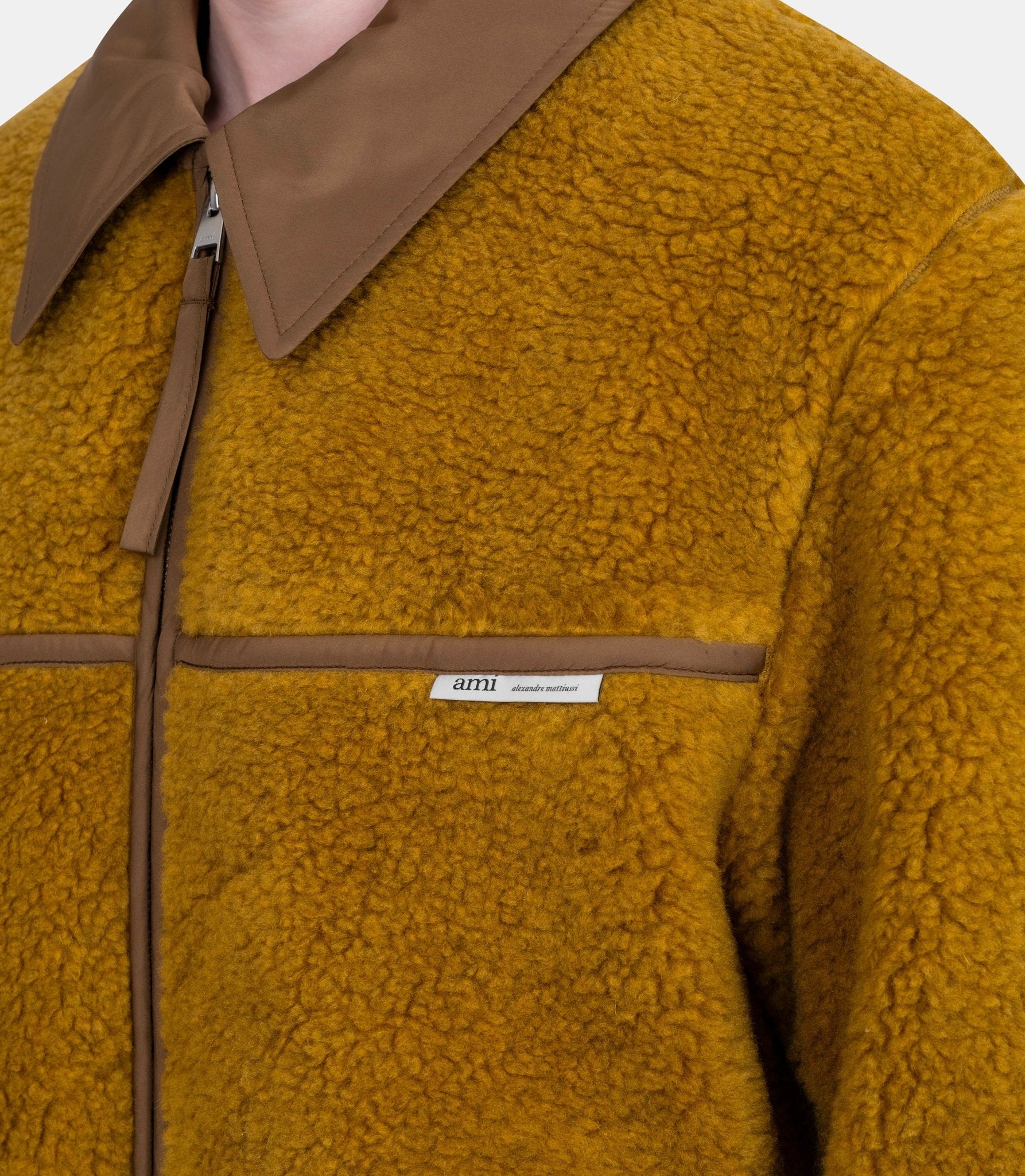 Veste zippée polaire en laine - HJK856.PL0040.374-S - Ami paris